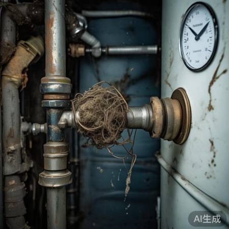 热水器进水阀堵塞，细铁丝清理解