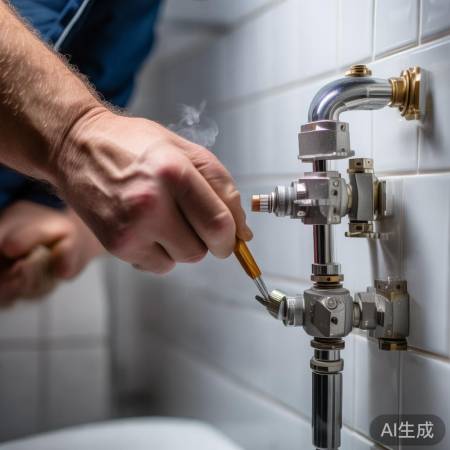 拆热水阀，螺丝刀助力。