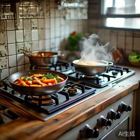 双灶设计，炒炖同时，高效烹饪