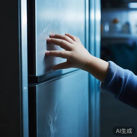 冰箱冻手，安全第一。