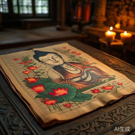 佛经图艺术美，疑友赠神秘。