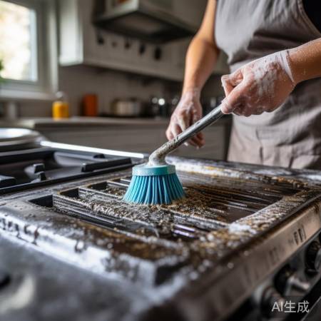 刷洗油烟机，重滤网油杯