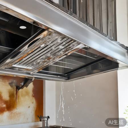 油烟机拆卸清洗，热水洗洁精除油