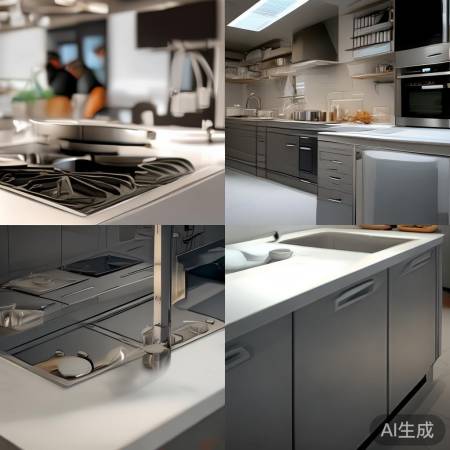 厨房整洁，无缝隙更易清洁