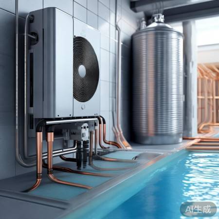 空气能热水器，空气热能加热水。