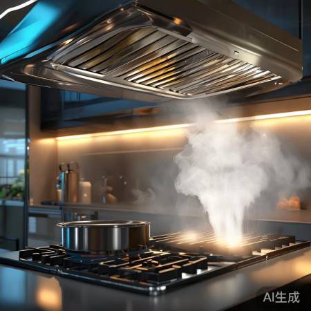 油烟机原理：电机风扇抽油烟，抽