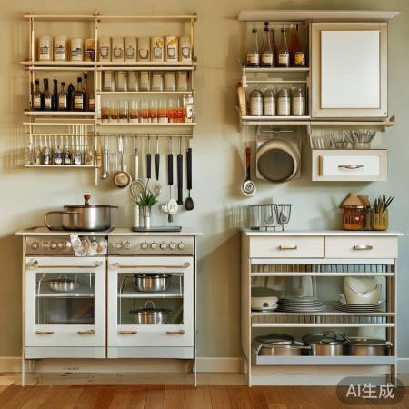 厨房架子分类多，整理空间，实用