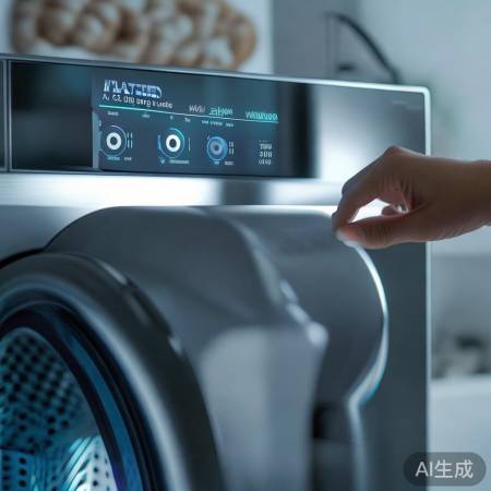 智能洗衣机水温选择：棉质温热，