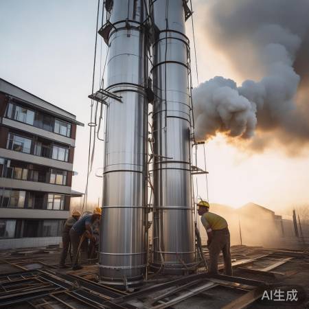 精准安装烟囱，45-60度倾斜
