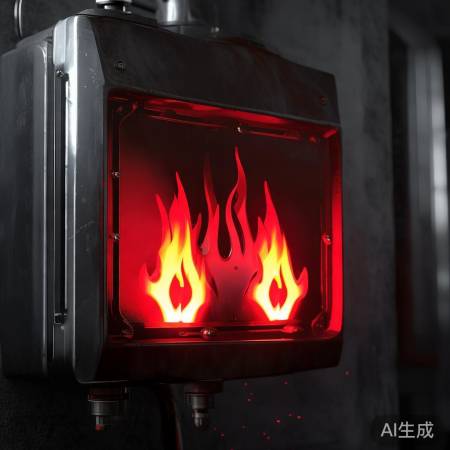 壁挂炉火警，红色火焰警示