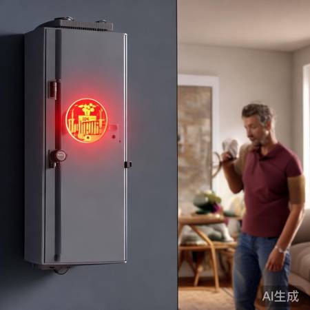 壁挂炉报警符号，提醒安全检查。