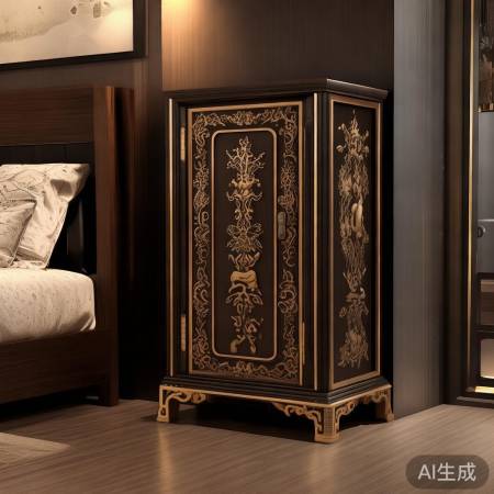 现代家居必备！中式床头柜带保险柜，安全与美观兼备-800家电修典