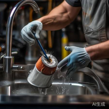 清洁油网，清水冲洗