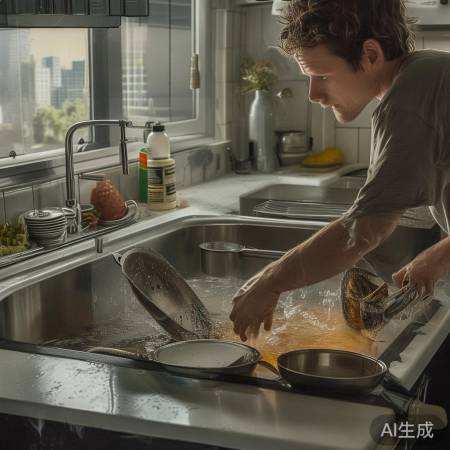 热水泡油渍,一刷即净