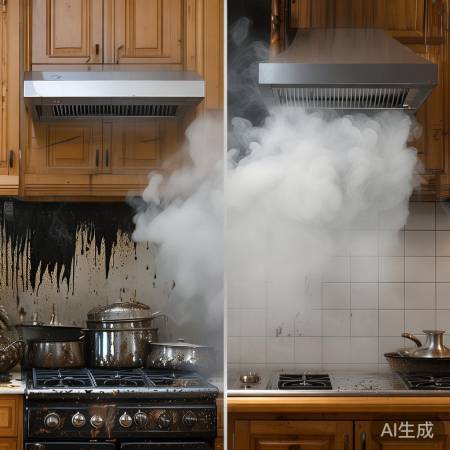 “油烟机英勇，厨房焕然一新”