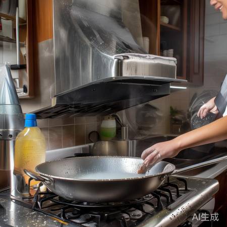 厨房油污，热水洗洁精除。