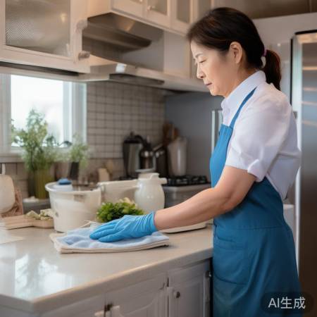 “炒菜后擦油烟机，定期清洗保清