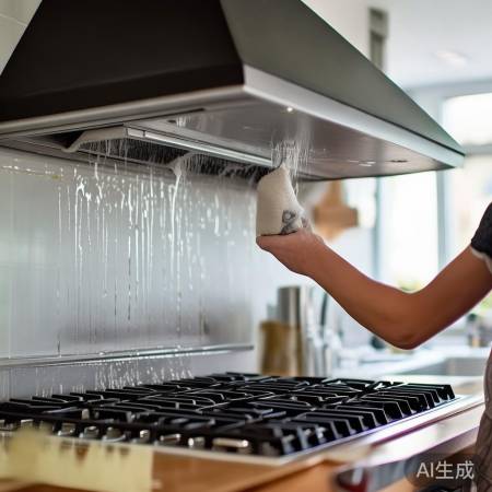 “巧洗油烟机，省力又干净”