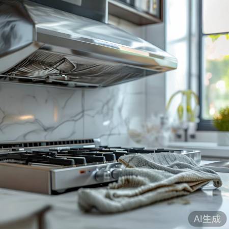 关闭油烟机，去除油污